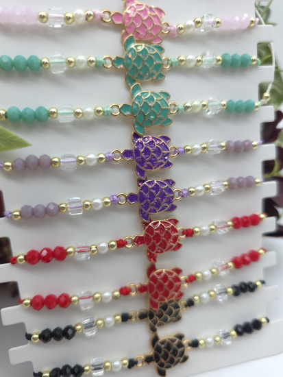 Preview: Schildkröten Armbänder bunt